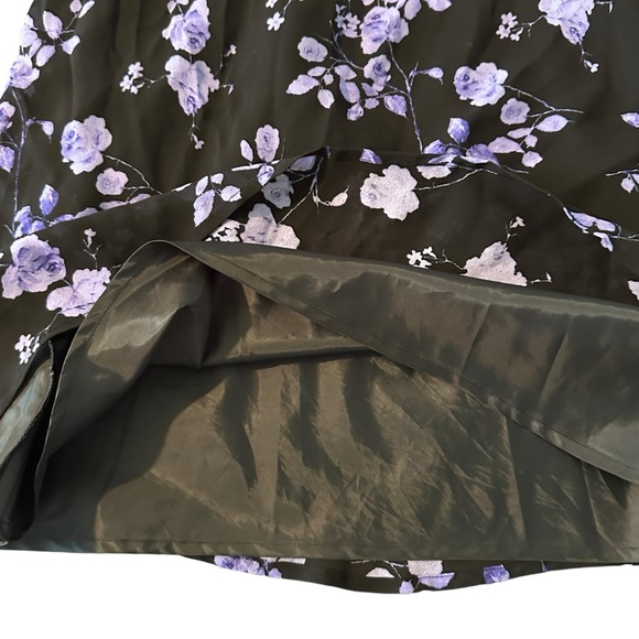 Vintage 90s Jones Wear Dress Black/Purple Floral Dress Sz 12 Romantic Goth EUC - Picture 2 of 8
